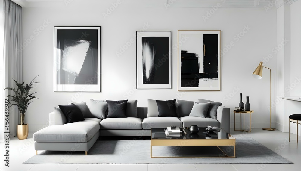 Photo interior modern design room 3d illustration Photo interior modern design room 3d illustration
