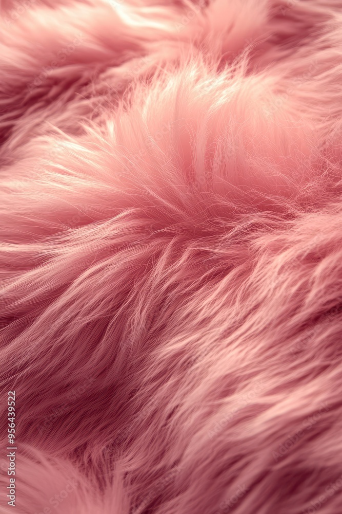 Fototapeta premium Soft Pink Fluffy Texture Background - Close-Up of Cozy and Warm Furry Surface