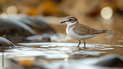 Kentish Plover Real photo of a bird in the wild nature : Generative AI photo