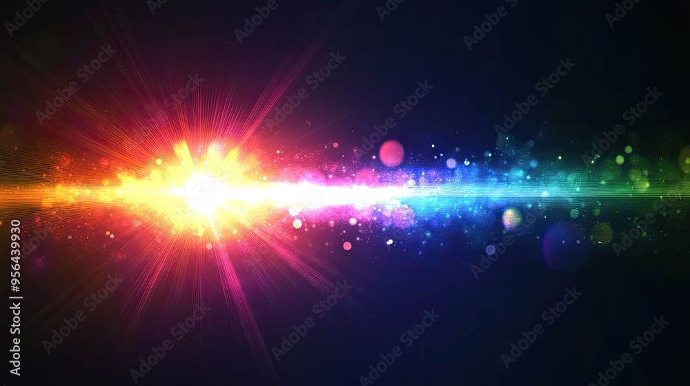 Obraz premium A vibrant and colorful abstract background with a bright light source in the center.
