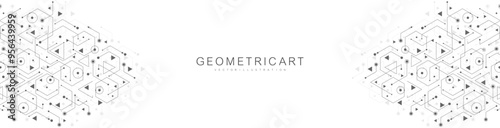 Health care abstract background with hexagons, lines and dots. Medical innovation banner template concept. Biology and pharmaceutical technology background. Vector illustration.