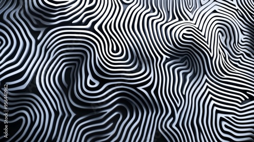 High-contrast abstract lines forming a maze-like pattern, futuristic and intricate design