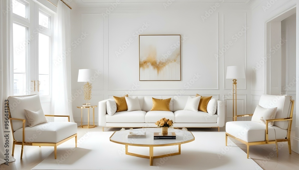 Fototapeta premium Photo interior modern design room 3d illustration