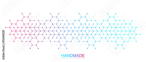 Health care abstract background with hexagons, lines and dots. Medical innovation banner template concept. Biology and pharmaceutical technology background. Vector illustration.