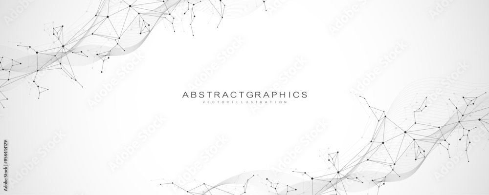 Digital abstract connection dots and lines. Network connection structure. Technology polygonal background. Plexus effect. Vector Illustration. Digital abstract connection dots and lines. Network connection structure. Technology polygonal background. Plexus effect. Vector Illustration.