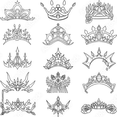 a collection of crown designs