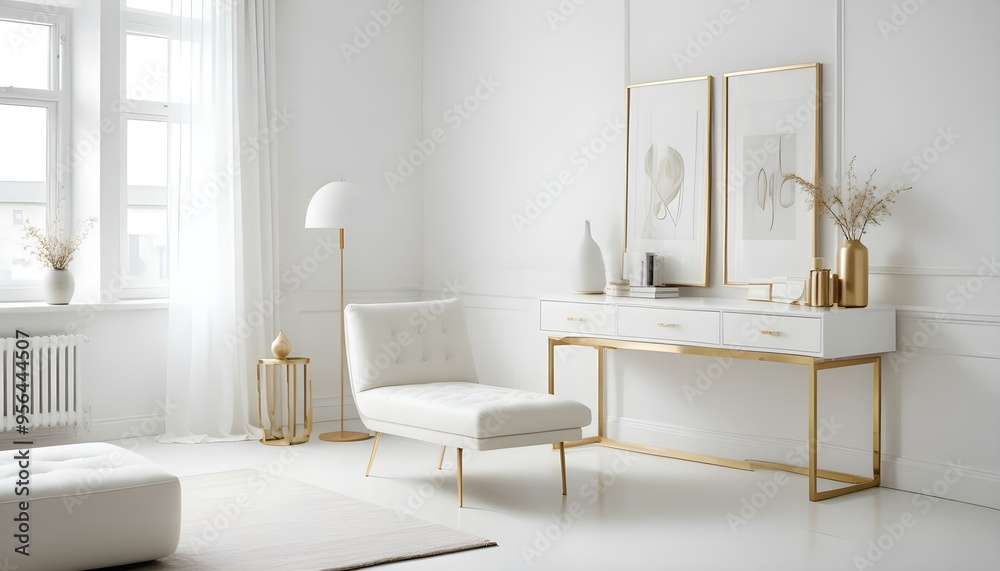 Fototapeta premium Photo interior modern design room 3d illustration