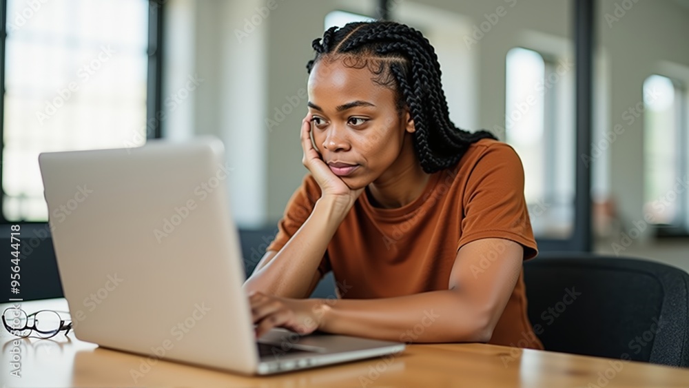 woman working on laptop