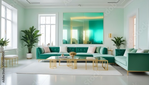 Photo interior modern design room 3d illustration