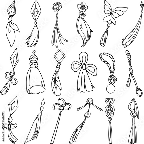 set of hand drawn fashion accessories