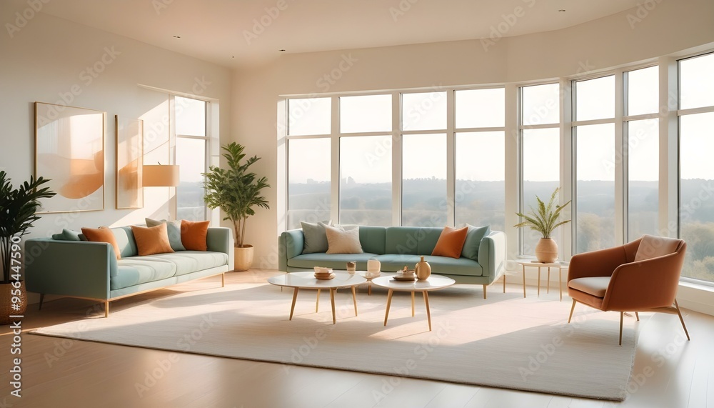 Fototapeta premium Photo interior modern design room 3d illustration