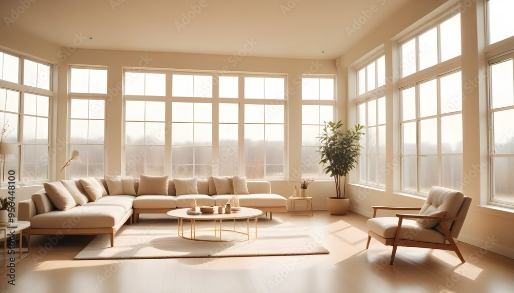 Fototapeta premium Photo interior modern design room 3d illustration