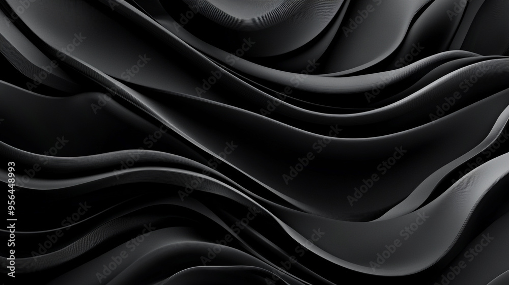 Fototapeta premium digital abstract gradient futuristic technology particle geometric line motion light black texture smooth shape modern pattern design.