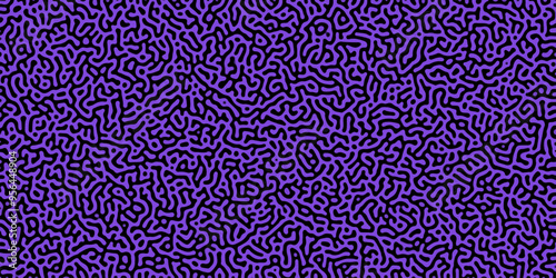 Turing reaction diffusion monochrome seamless pattern with chaotic motion. Abstract Turing organic wallpaper with background.  Abstract diffusion pattern with chaotic shapes. Vector illustration