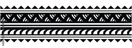 Polynesian tattoo tribal band design. Samoan tattoo tribal ornament border.
 Decorative seamless pattern.