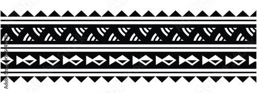Polynesian tattoo tribal band design. Samoan tattoo tribal ornament border.
 Decorative seamless pattern.
