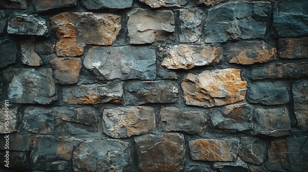 This photo features a stone wall that has a rough and embossed texture with a charming earth tone color Every detail of the stone texture is clearly visible creating a natural and auth : Generative AI This photo features a stone wall that has a rough and embossed texture with a charming earth tone color Every detail of the stone texture is clearly visible creating a natural and auth : Generative AI