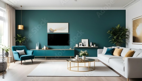 Photo interior modern design room 3d illustration