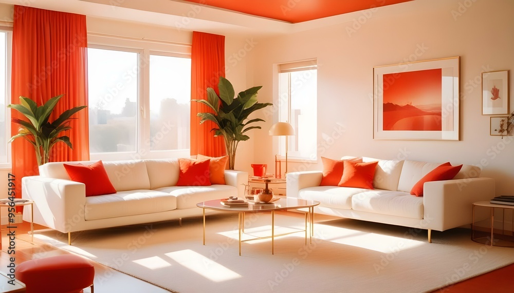 Fototapeta premium Photo interior modern design room 3d illustration