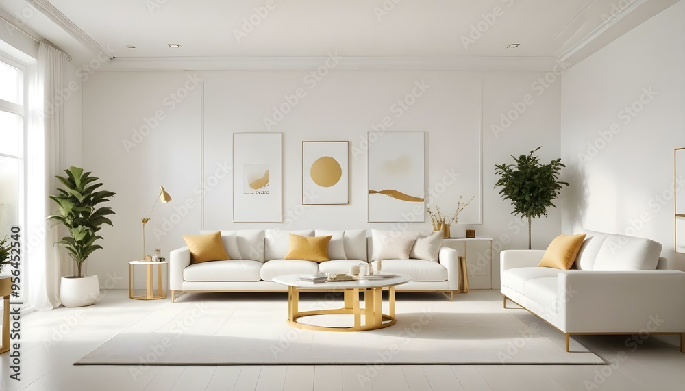 Fototapeta premium Photo interior modern design room 3d illustration