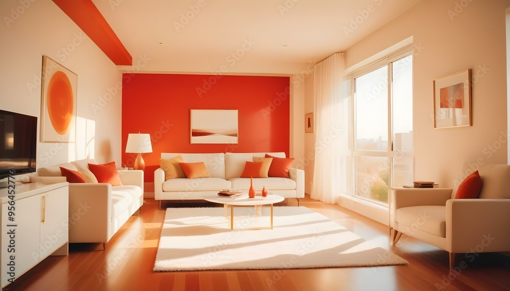 Fototapeta premium Photo interior modern design room 3d illustration