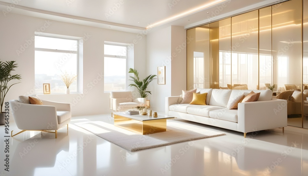 Photo interior modern design room 3d illustration