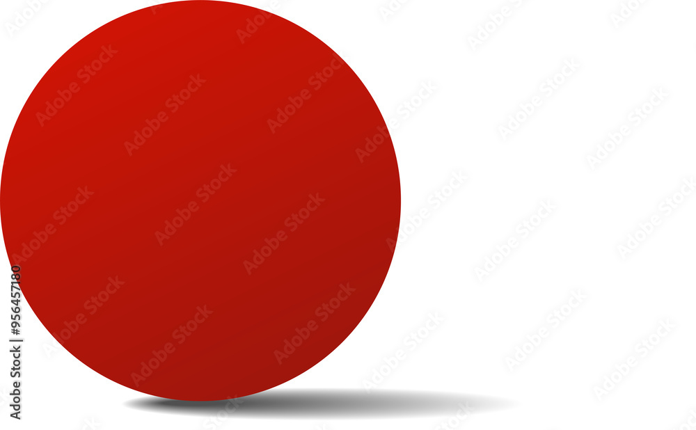 Red paper circle and shadow. Element for design