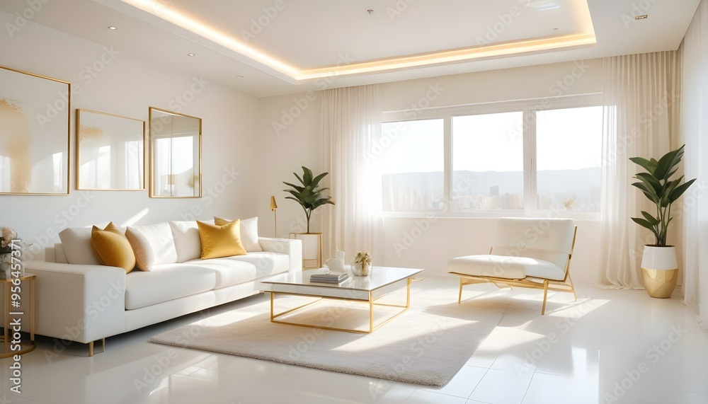 Photo interior modern design room 3d illustration Photo interior modern design room 3d illustration