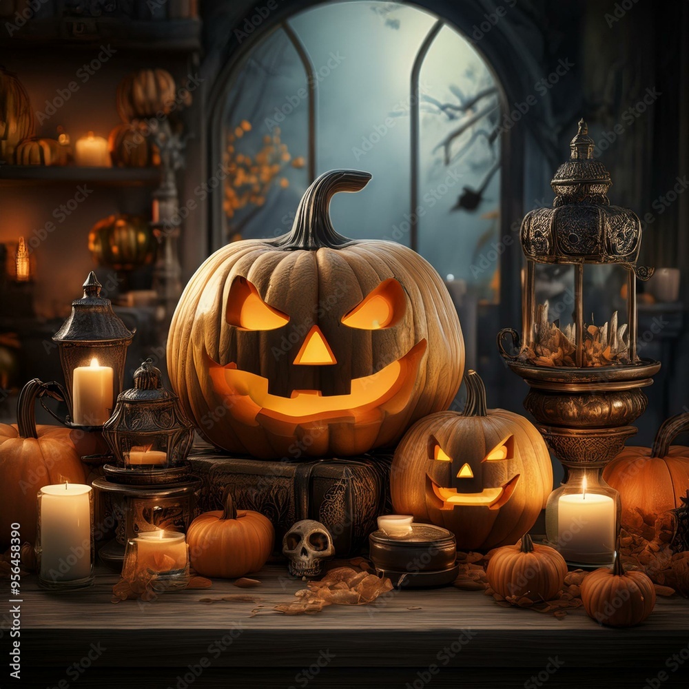 Obraz premium halloween pumpkin and pumpkins