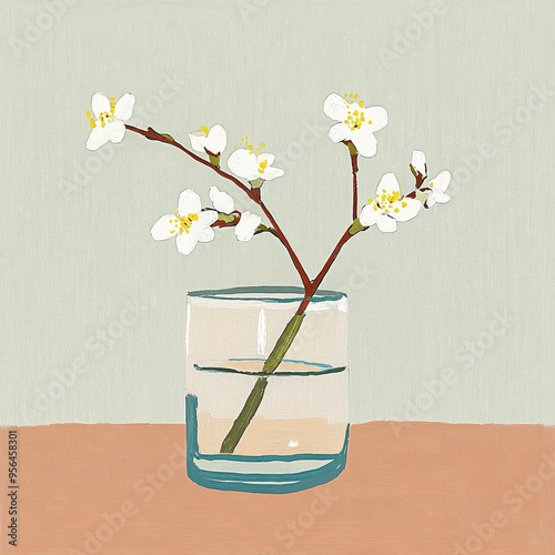 Minimalist Almond Blossom in Glass
