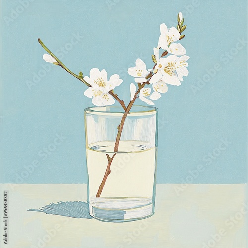 Minimalist Almond Blossom in Glass
