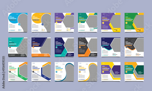 School admission social media post square banner design.