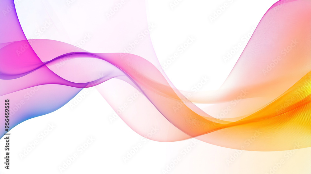Naklejka premium Colorful abstract line background, abstract wave on white background dynamic flowing orange and blue 