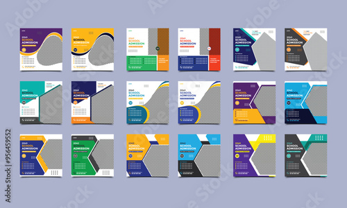 School admission social media post square banner design.