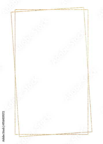 PNG Luxury golden rectangular frame  transparent background photo