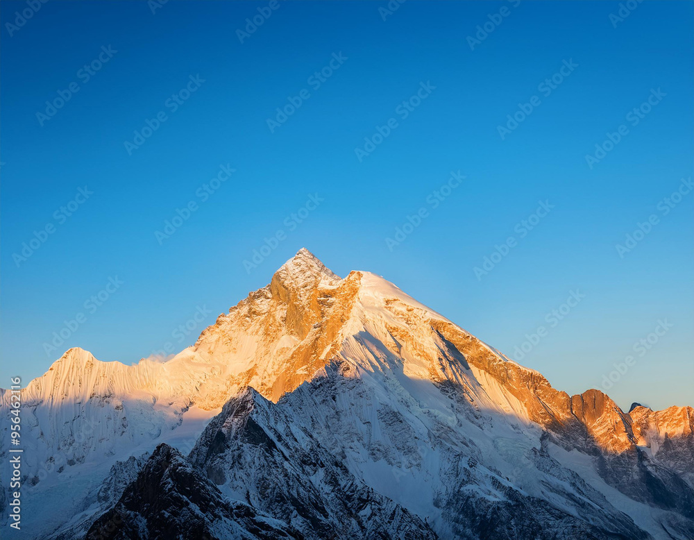 Fototapeta premium Aerial View from Airplane of Snow Covered Canadian Mountain Landscape in Winter
