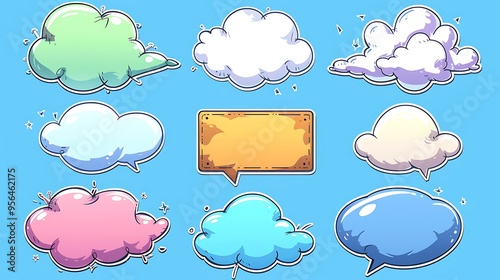 Wallpaper Mural Cartoon speech bubble collection, comic style,  Torontodigital.ca