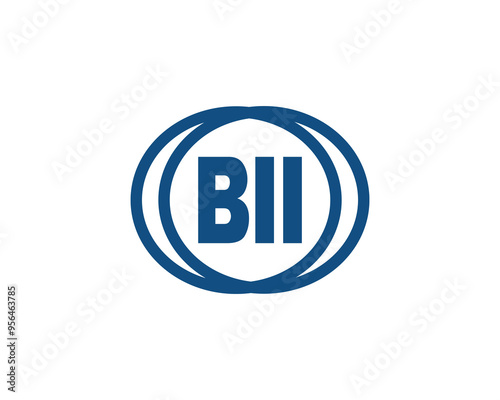 BII logo design vector template. BII