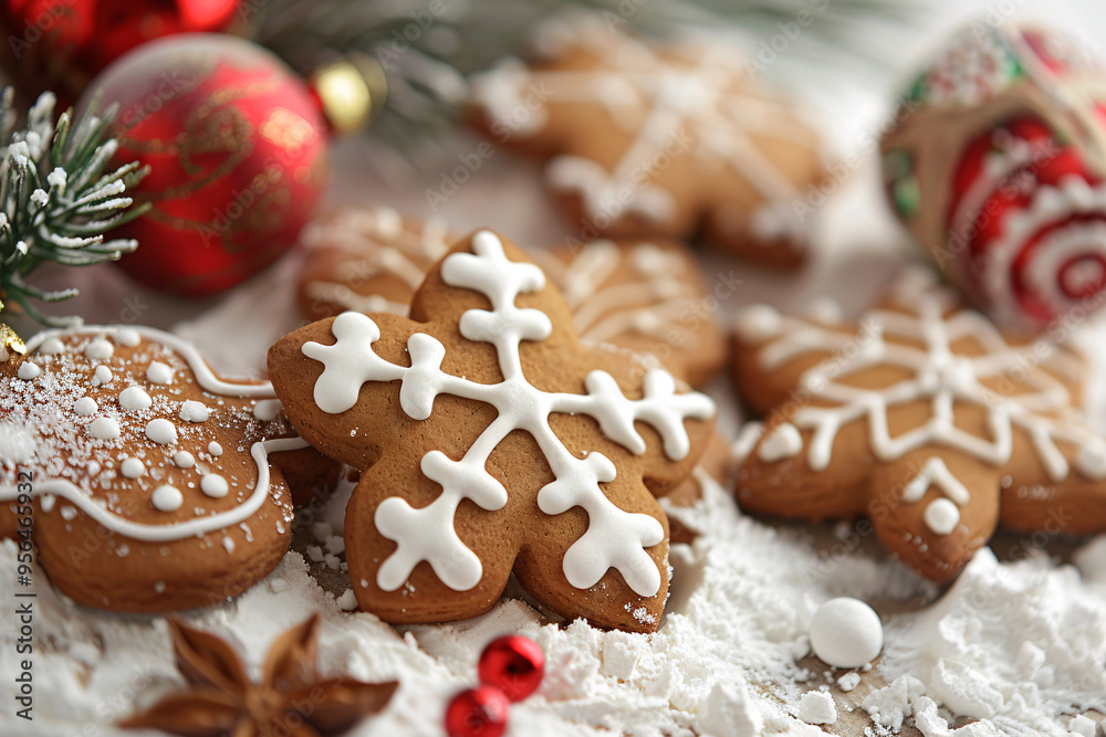 lot of gingerbreads on table with sugar lot of gingerbreads on table with sugar