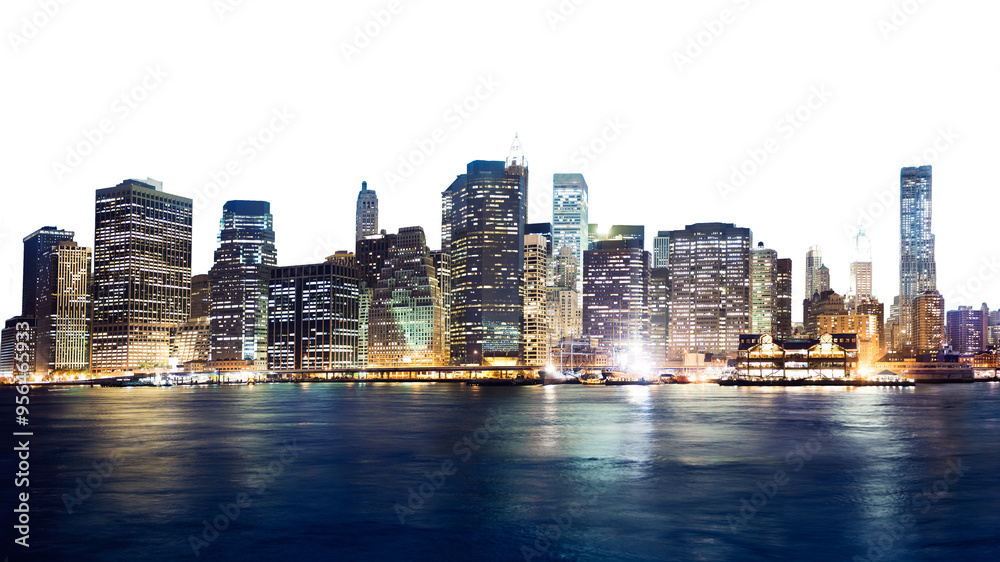 Obraz premium PNG New York cityscape border, transparent background