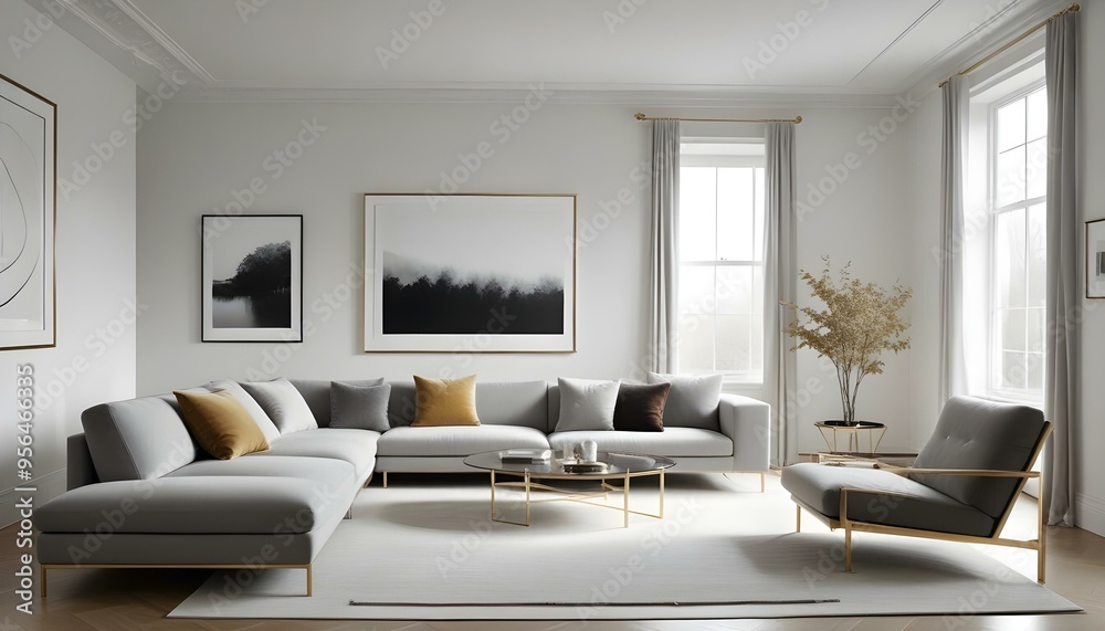 Photo interior modern design room 3d illustration