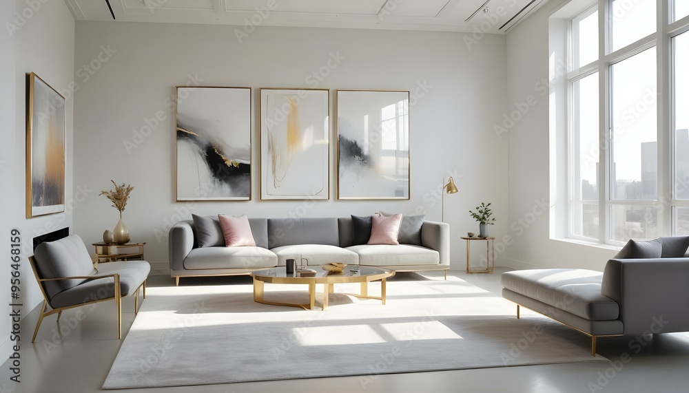 Photo interior modern design room 3d illustration Photo interior modern design room 3d illustration