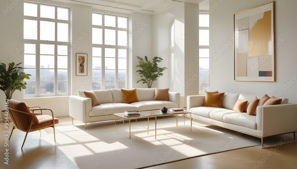 Fototapeta premium Photo interior modern design room 3d illustration