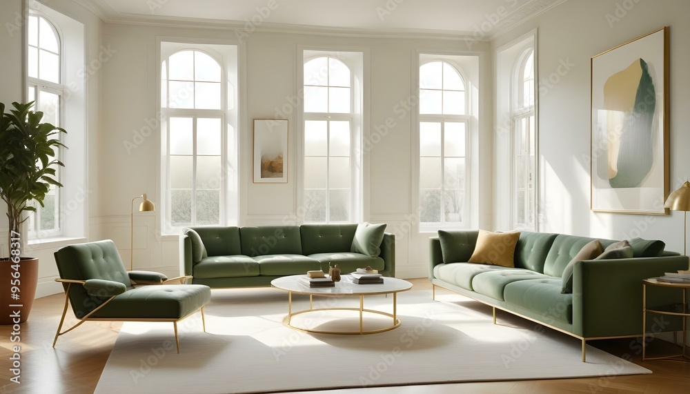 Fototapeta premium Photo interior modern design room 3d illustration