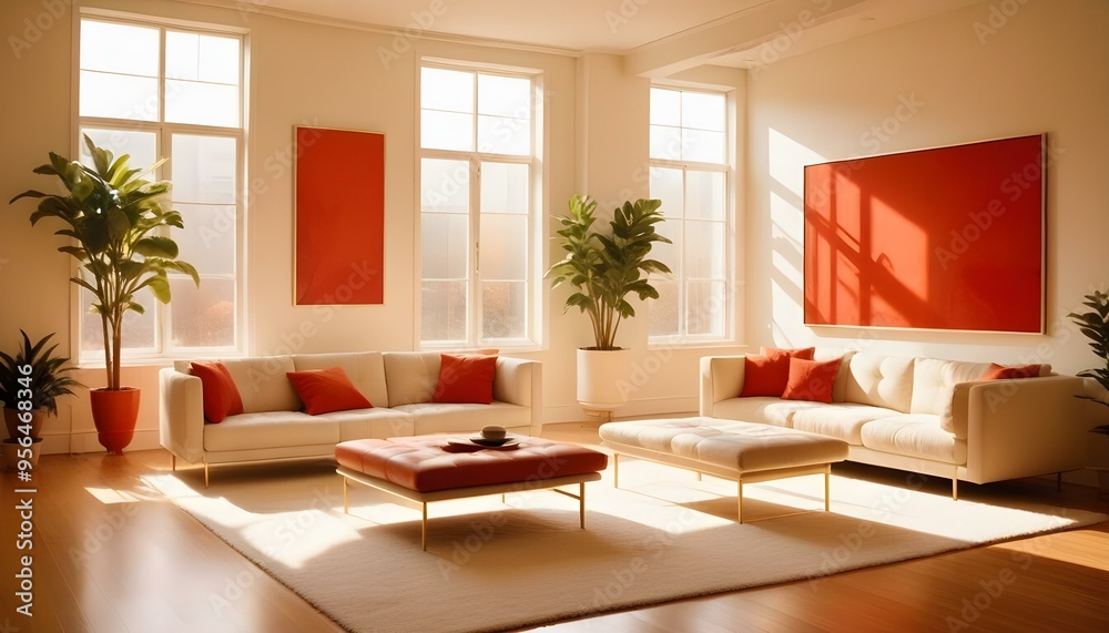 Photo interior modern design room 3d illustration Photo interior modern design room 3d illustration