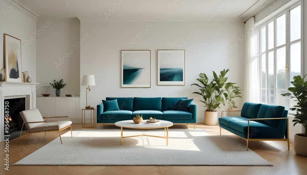 Photo interior modern design room 3d illustration Photo interior modern design room 3d illustration