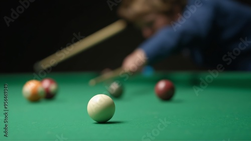 person playing snooker