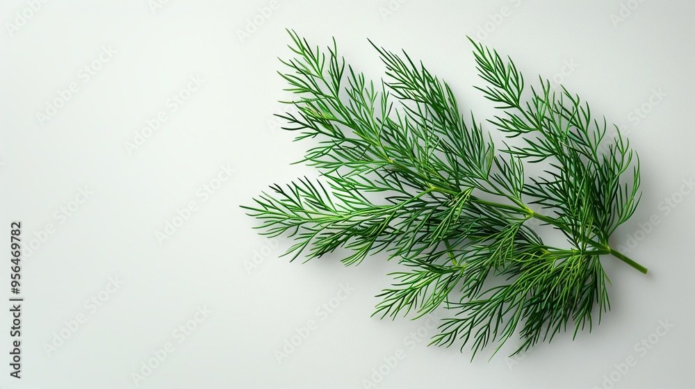 Fresh Dill Sprig on White Background Fresh Dill Sprig on White Background