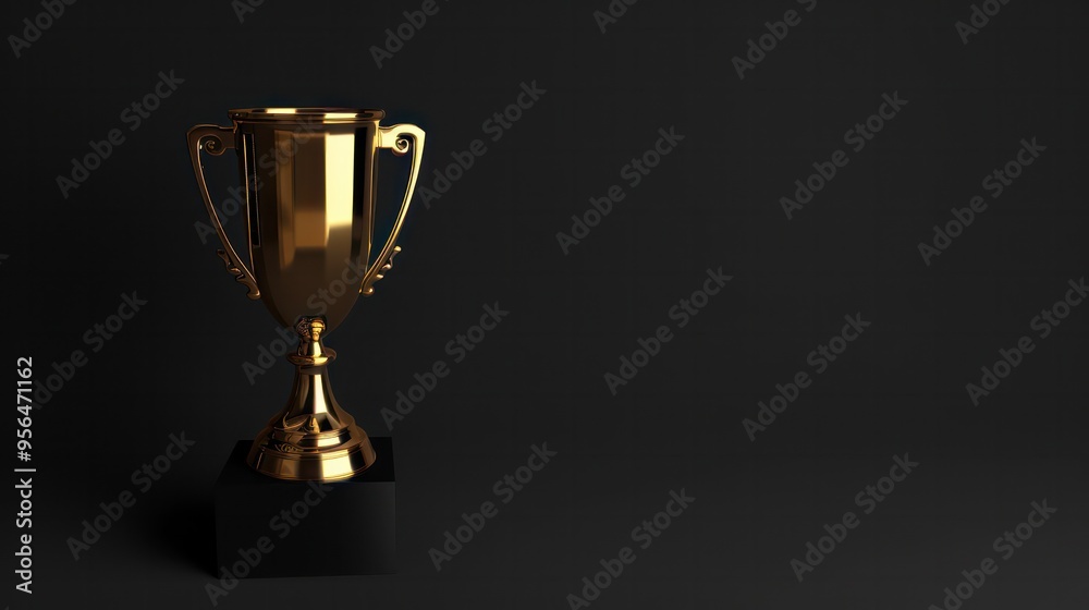 A golden trophy Simple isolated on black with space for text. A golden trophy Simple isolated on black with space for text.