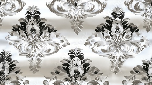 The elegant silver floral pattern features delicate and gorgeous design, showcasing a luxurious and elegant style. Very suitable for high-end decoration, fashion, and textile applications